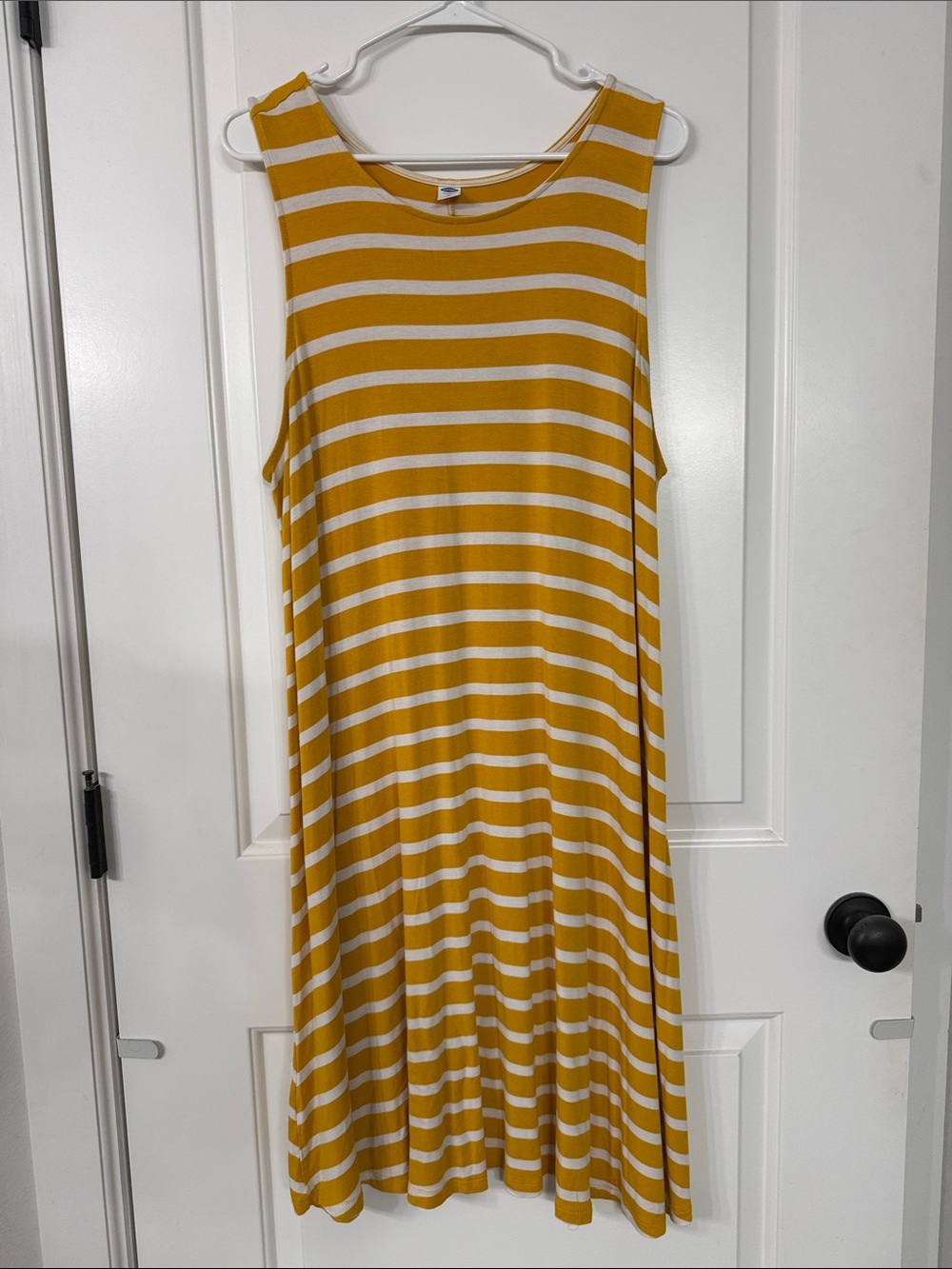 Old Navy Yellow & White Striped Swing Dress